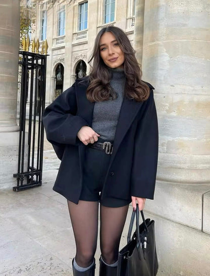 Oversized Wol Coat Dames Lange Warme