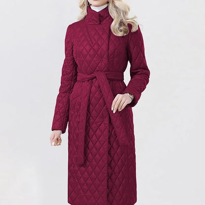 Lange Gewatteerde Jas Dames Elegante Warm