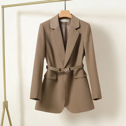 Dames Blazer met Ceintuur en Reverskraag Taille Model