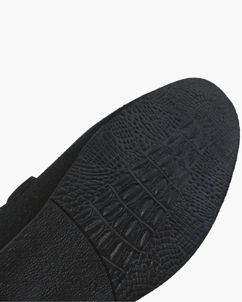 Leren Heren Loafers Suede Chique Metalen Detail