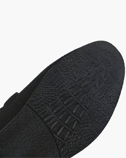 Leren Heren Loafers Suede Chique Metalen Detail