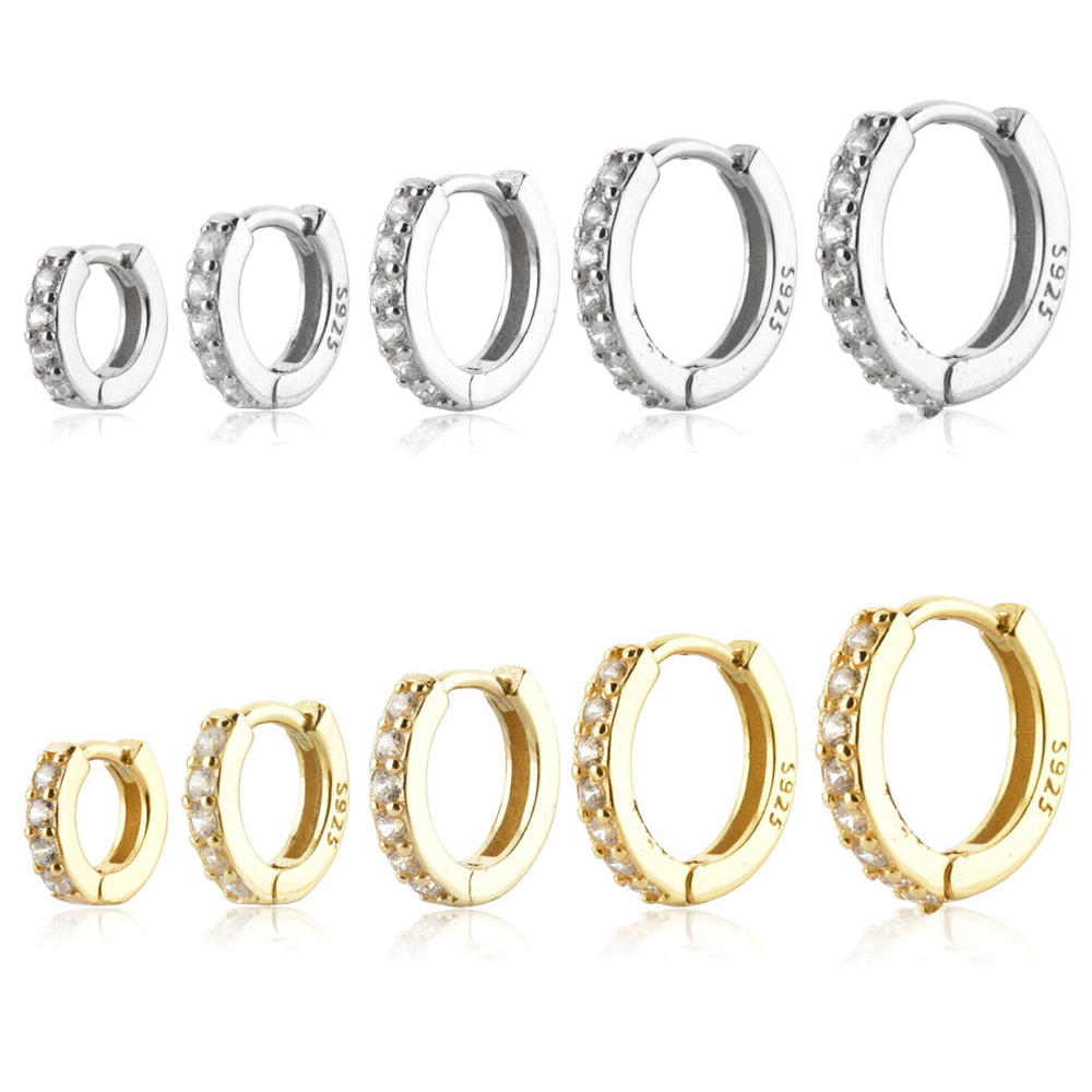 Pave Oorbellen Glitter met Glanzende Steentjes