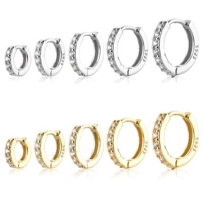 Pave Oorbellen Glitter met Glanzende Steentjes
