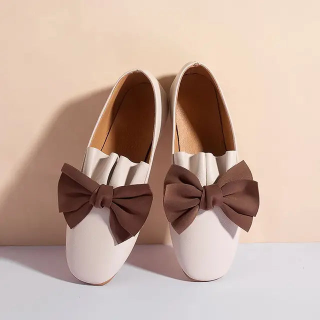 Zomerse Dames Loafers met Strik - Comfortabele Platte Schoenen van Aurora Stijl