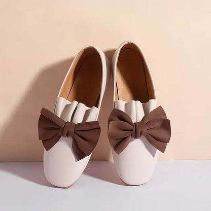 Zomerse Dames Loafers met Strik - Comfortabele Platte Schoenen van Aurora Stijl