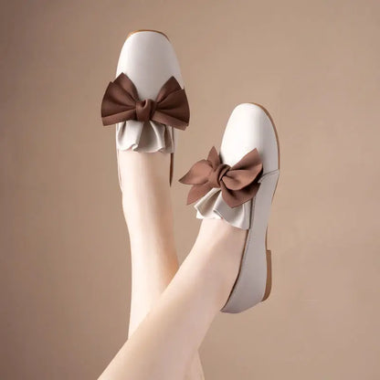 Zomerse Dames Loafers met Strik - Comfortabele Platte Schoenen van Aurora Stijl