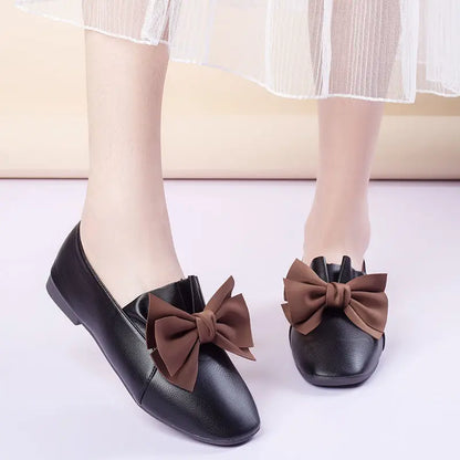 Zomerse Dames Loafers met Strik - Comfortabele Platte Schoenen van Aurora Stijl