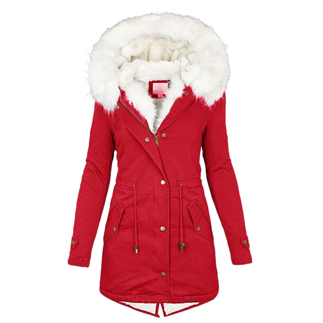 Dames Winterjas Fleece Gevoerd met Capuchon