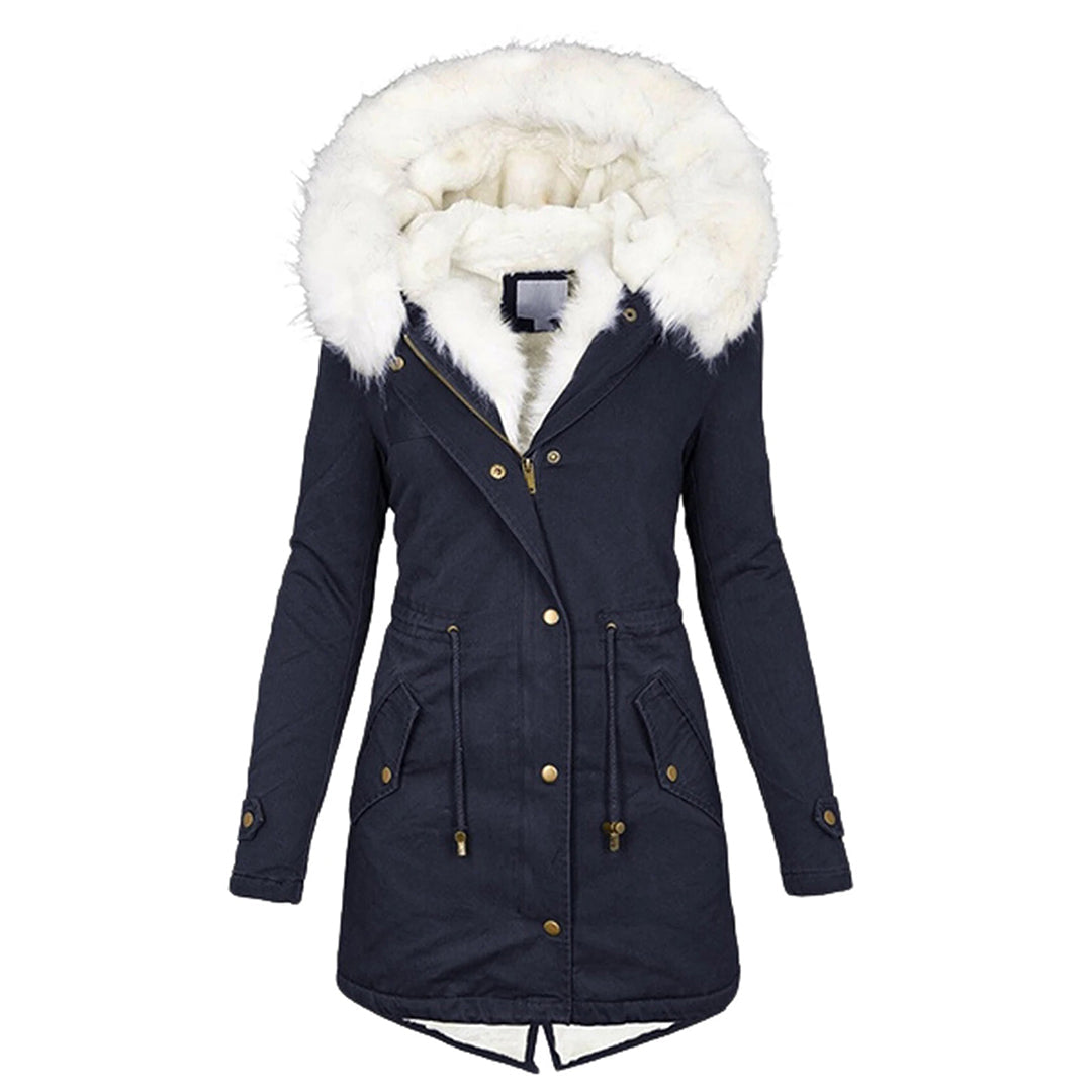 Dames Winterjas Fleece Gevoerd met Capuchon