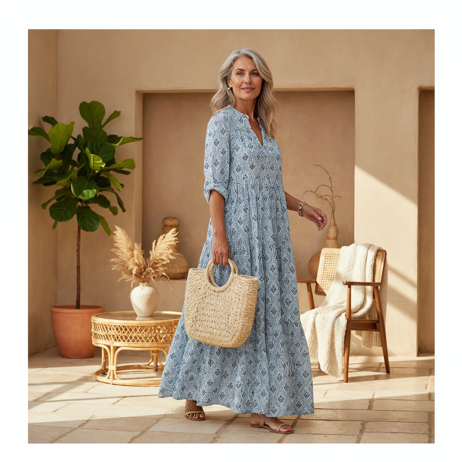 Isabella | Lange boho-maxi-jurk met V-hals 1