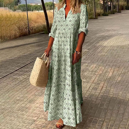 Isabella | Lange boho-maxi-jurk met V-hals 2