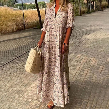 Isabella | Lange boho-maxi-jurk met V-hals 3