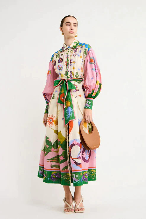 Vintage Bloem Pattroon Jurk Uniek Design voor Vrouw - Mode Vibes