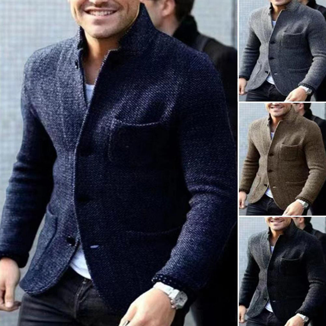 Heren Cardigan Gebreid met Knopen Warm Grijs