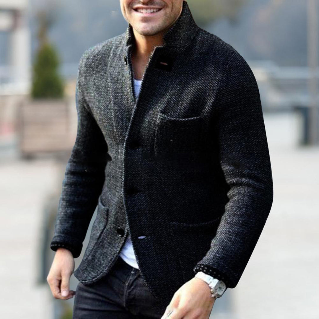 Heren Cardigan Gebreid met Knopen Warm Grijs - Mode Vibes