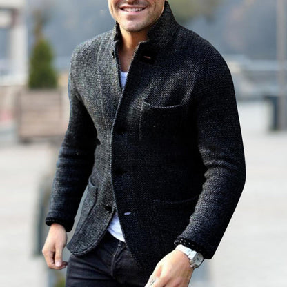 Heren Cardigan Gebreid met Knopen Warm Grijs - Mode Vibes