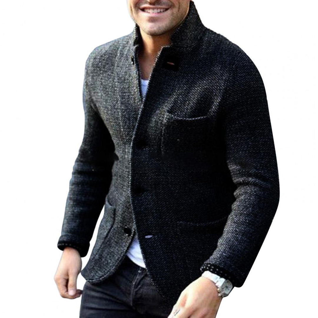 Heren Cardigan Gebreid met Knopen Warm Grijs