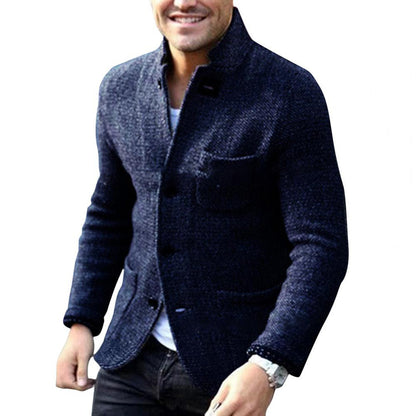 Heren Cardigan Gebreid met Knopen Warm Grijs