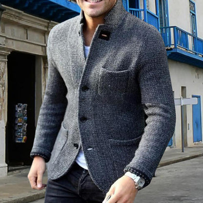 Heren Cardigan Gebreid met Knopen Warm Grijs