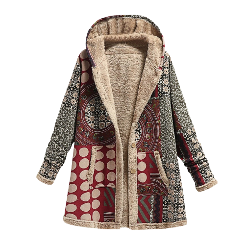 Dames Winterjas Patchwork Warm en Stijlvol