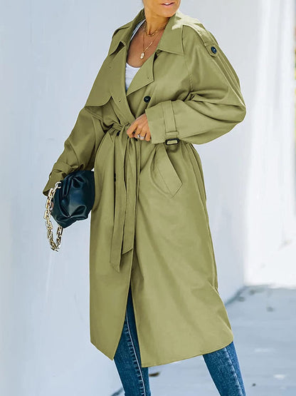 Lange Trenchcoat Dames Stijlvol Waterdicht - Mode Vibes