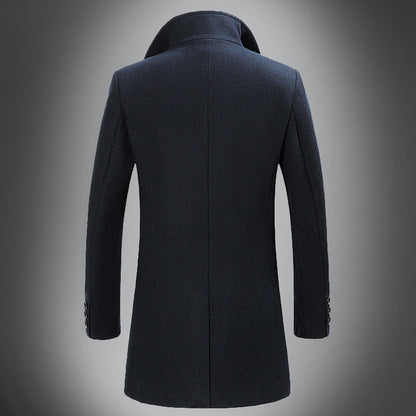 Heren Wol Overjas – Slim Fit Enkelsluiting met Reverskraag – Klassieke Winterjas