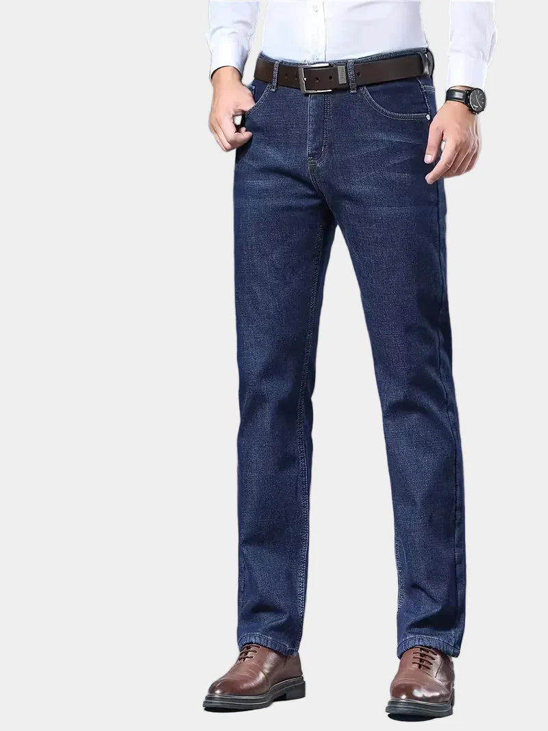 Jeans Fleece Voering Regular Fit Warme Broek - Mode Vibes