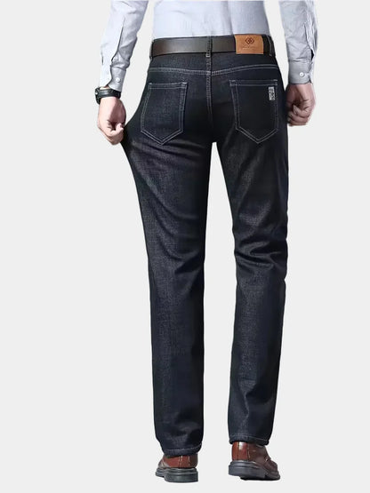Jeans met fleece-voering en regular fit