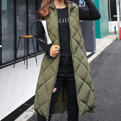 Jennifer | Comfortabel en veelzijdig lang vest met capuchon