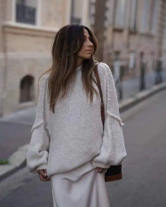 Jessica | Morbido maglione oversize lavorato a maglia