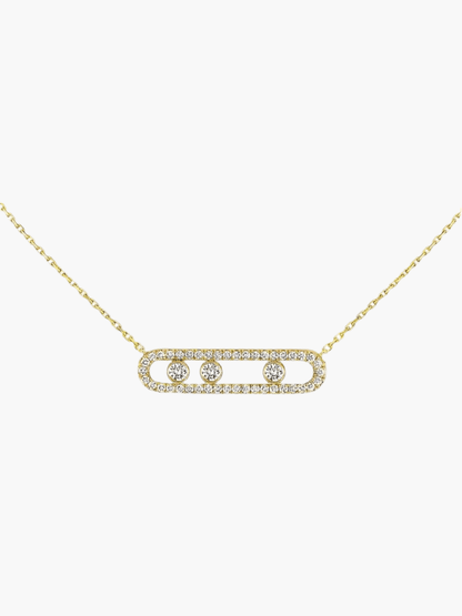 Ketting met Bewegende Diamanten Verfijnd Zilver