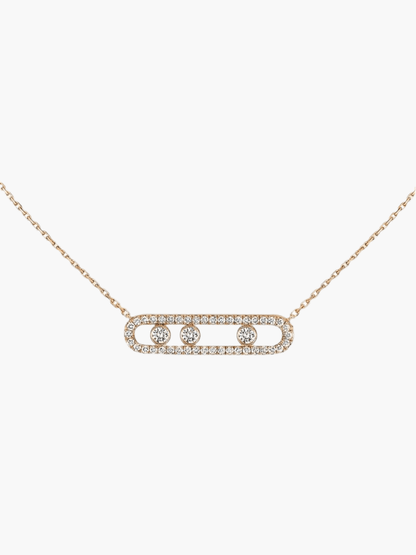 Ketting met Bewegende Diamanten Verfijnd Zilver