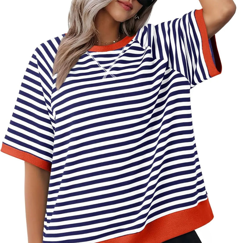 Julia | Camicia casual a righe a maniche corte