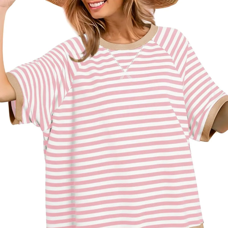 Julia | Camicia casual a righe a maniche corte