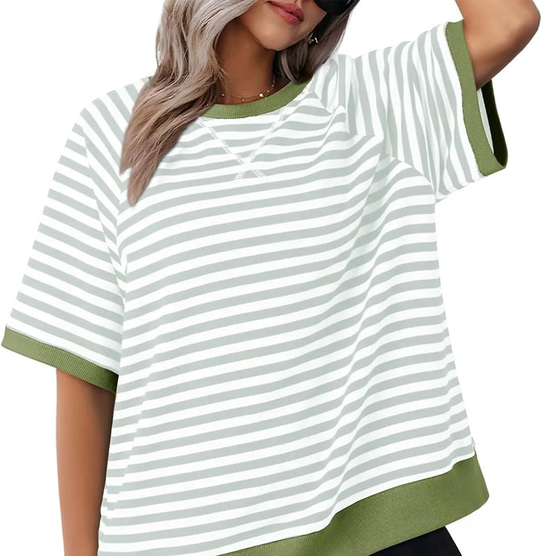 Julia | Camicia casual a righe a maniche corte
