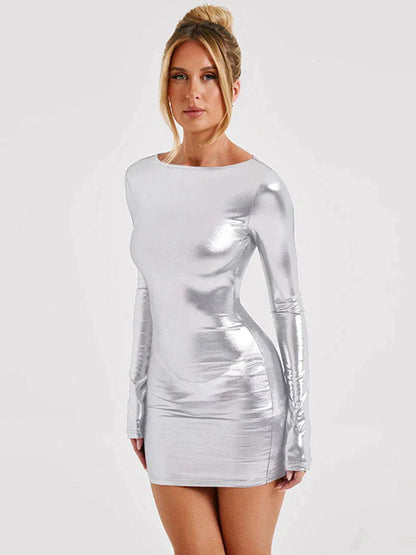 Juliane | Metallic Glam Bodycon Party Minijurk