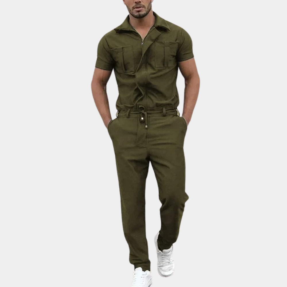 Heren Jumpsuit Moderne Polokraag Strak en Comfortabel - Mode Vibes