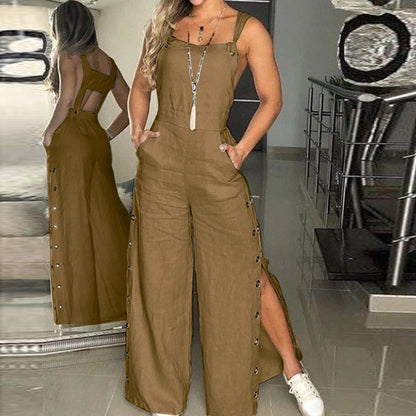 Aurora Jumpsuit met Knopen en Zakken