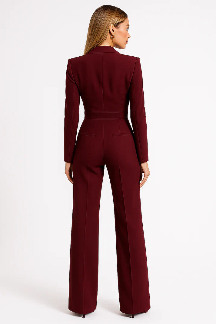 Jumpsuit met Blazer Dames | Diepe V-Hals & Flatterend Silhouet