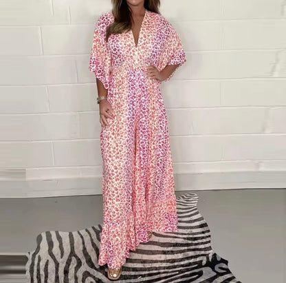 Luipaardprint Jumpsuit met V-hals voor Vrouw - Mode Vibes