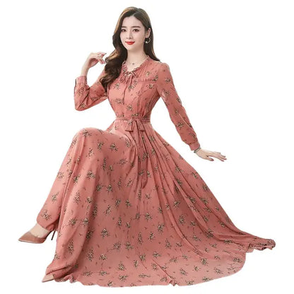 Eleganza Lang Mouwen Maxi Jurk
