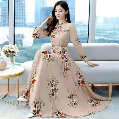 Eleganza Lang Mouwen Maxi Jurk