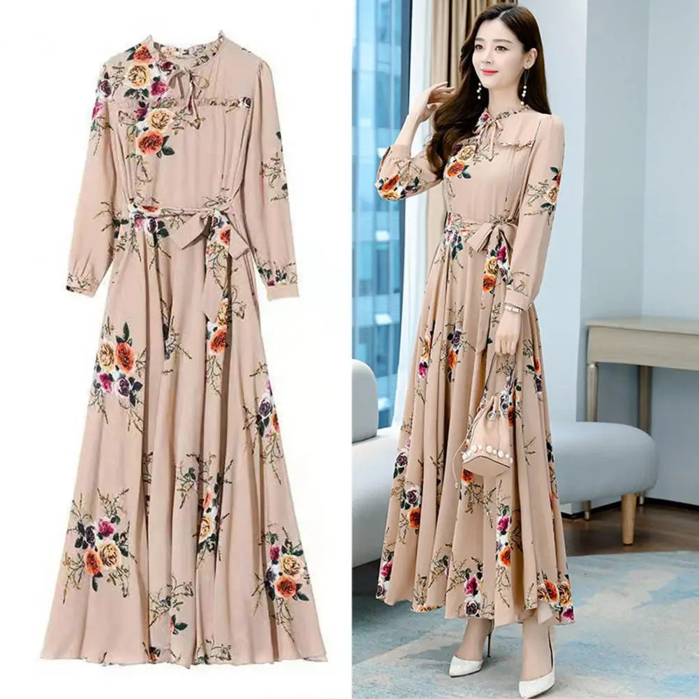 Eleganza Lang Mouwen Maxi Jurk