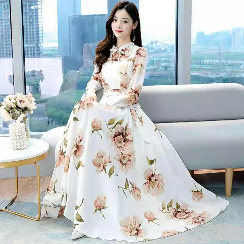 Eleganza Lang Mouwen Maxi Jurk