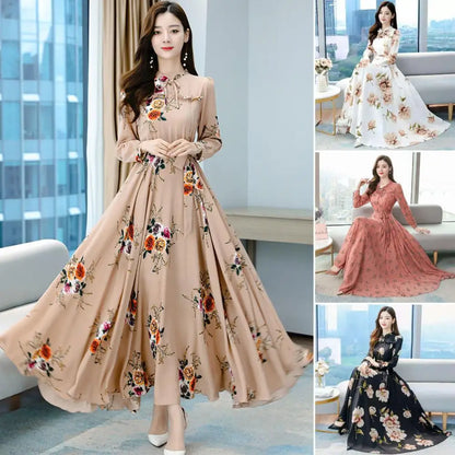 Eleganza Lang Mouwen Maxi Jurk