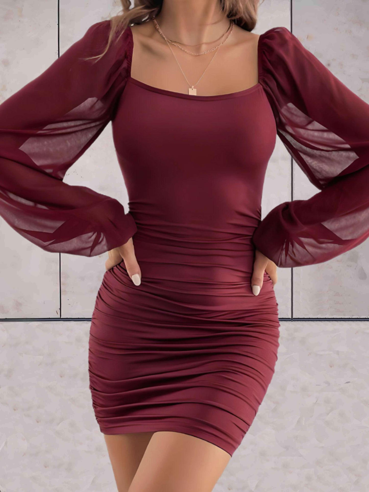 Korte Jurk met Ruime Mouwen voor Vrouw - Mode Vibes