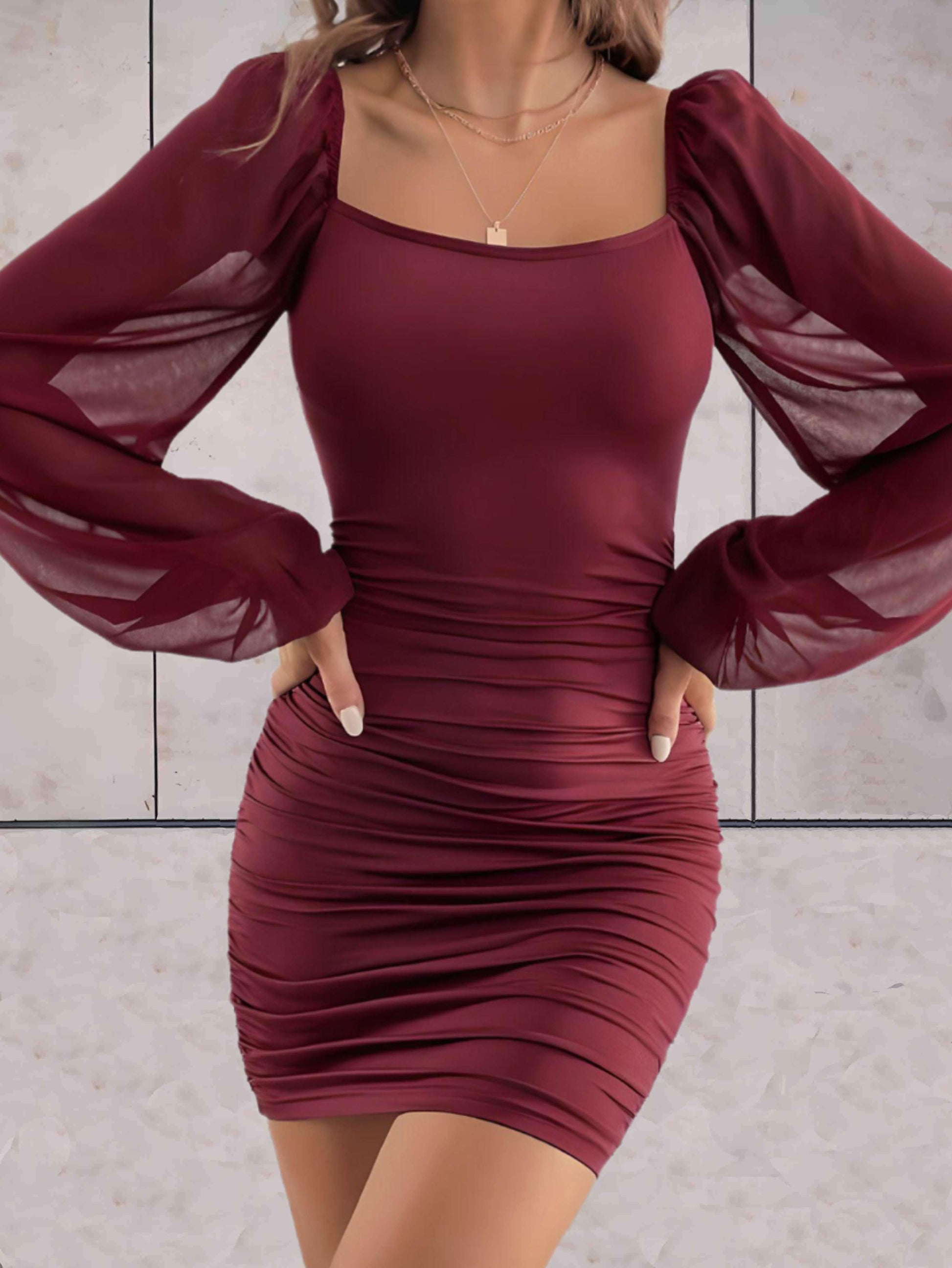 Korte Jurk met Ruime Mouwen voor Vrouw - Mode Vibes
