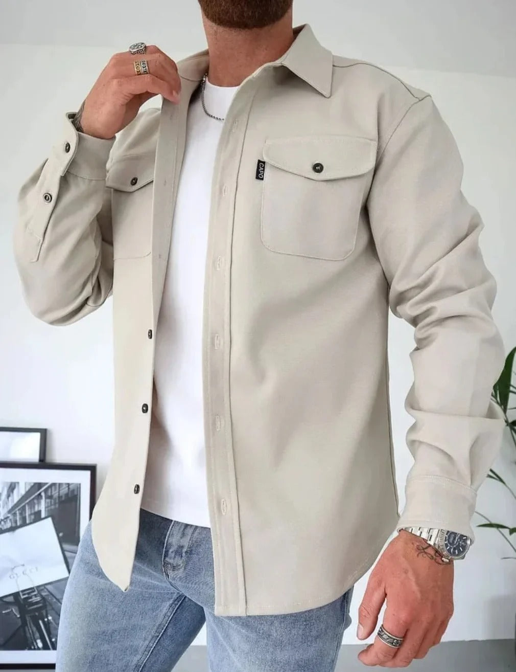 Casual Overhemd voor Mannen Moderne Stijl Lentekleding