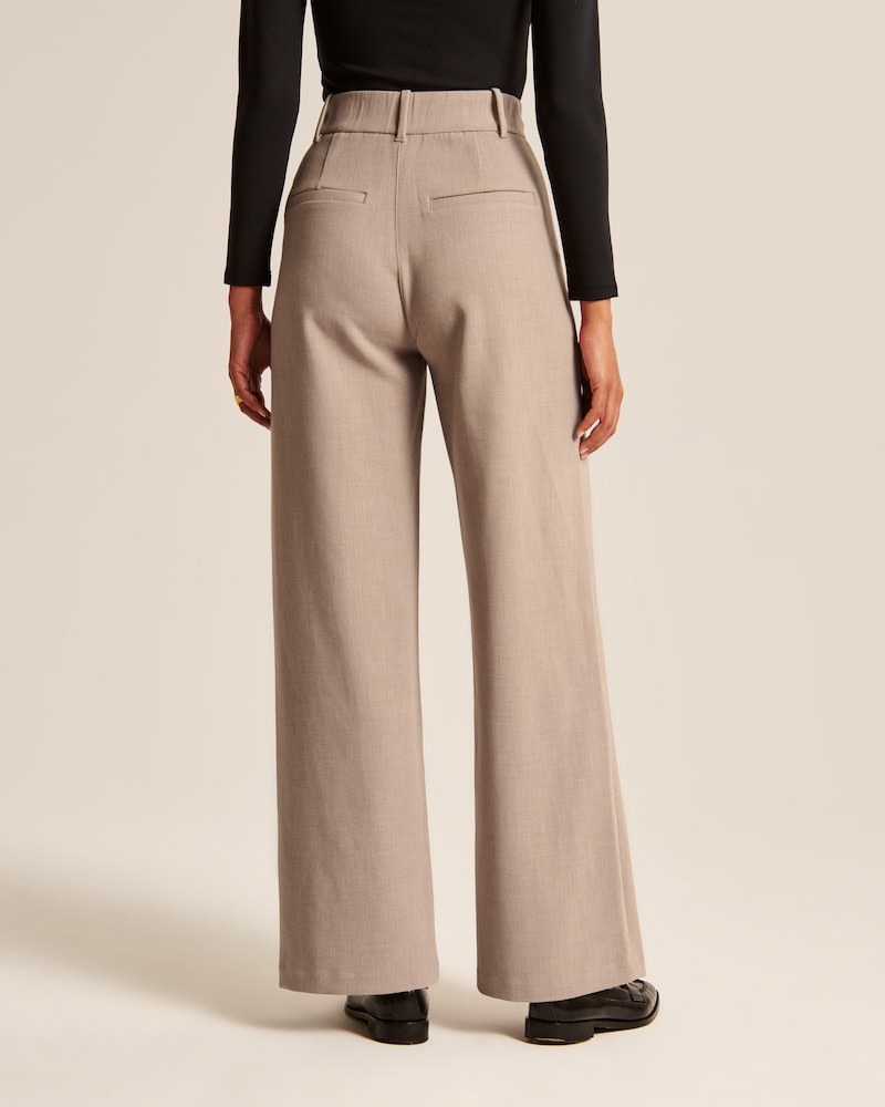 Comfortabele Hoge Waist Broek Wijd Met Elastiek