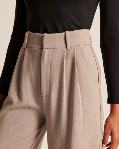 Comfortabele Hoge Waist Broek Wijd Met Elastiek
